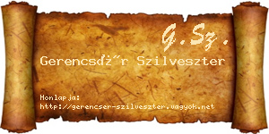 Gerencsér Szilveszter névjegykártya
