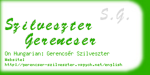 szilveszter gerencser business card